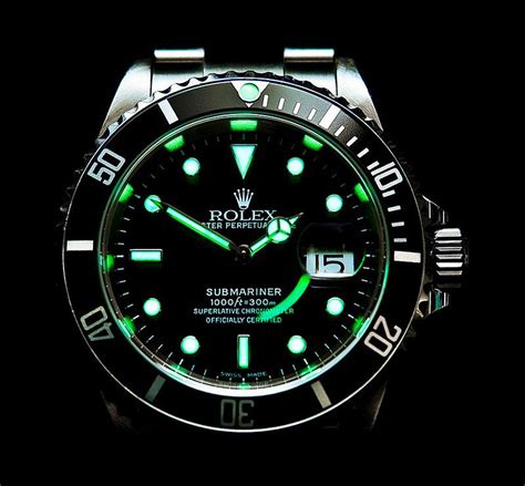 rolex submariner blue lume|Rolex Submariner official website.